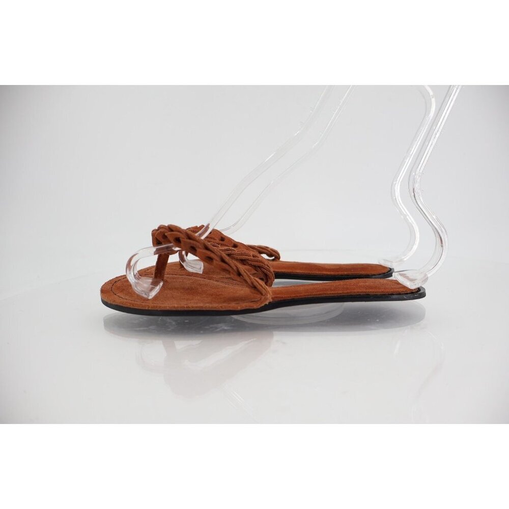 Rag&Bone Melrose Flip Flop Slide Sandal Size 37 7 Brown Suede Flat Shoes Comfy - Picture 6 of 11